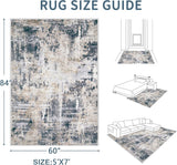 Area Rugs 6x9 Living Room: Washable Rug Modern Abstract Large Rug Soft Non Slip Neutral Rugs Stain Resistant Indoor Carpet for Bedroom Kitchen Dining Room Table Nursery Home Office Rugs(Beige,6x9) - Homesidy.com