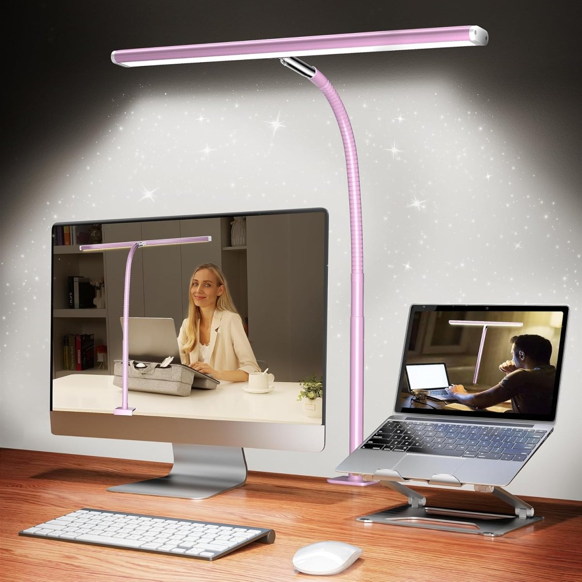 Airlonv LED Desk Lamp for Office Home, Eye - Caring Desk Light with Stepless Dimming Adjustable Flexible Gooseneck, 10W USB Adapter Desk Lamp with Clamp for Reading, Study, Workbench (Black) - Homesidy.com