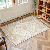 AMADA HOMEFURNISHING 8x10 Washable Area Rug, Low - Profile Large Area Rug with Non - Slip Backing &amp; Durable Edge Binding, Vintage Large Rugs for Living Room, Bedroom, Dinning Room - Homesidy.com