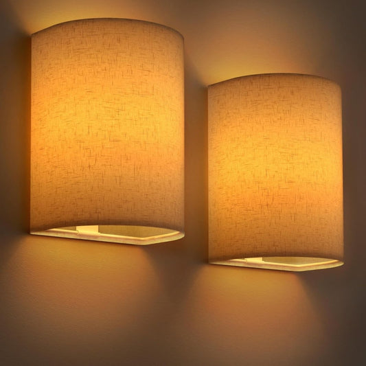 Jantolumi Battery Operated Wall Sconces Set of 2, Wireless Wall Lamp with Remote Control Colorful Changing, Fabric Modern Wall Lights Night Lights for Home Decor Living Room, Bedroom, Hallway - Homesidy.com