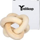 Yalikop 3 Link Wood Knot Decor - Hand Carved Coffee Table Decoration, Boho Chain Link Decor, Modern Shelf, Rustic Objects for Home Living Room Bedroom(White) - Homesidy.com
