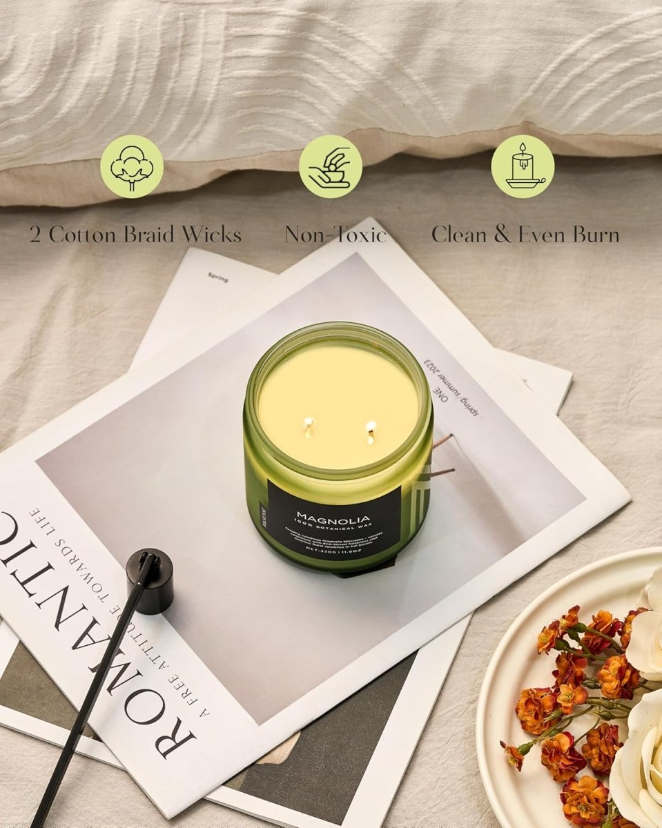 M&amp;SENSE Eucalyptus &amp; Mint Soy Candles for Home Scented, 11.6oz 70 Hour Burn Aromatherapy Candle Gift for Stress Relief, Meditation, Yoga, Relaxing SPA, Reusable Jar for Men and Women - Homesidy.com