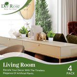 Der Rose 4 Pack Fake Plants Mini Artificial Greenery Potted Plants for Home Decor Indoor Office Table Room Farmhouse Bathroom Decor - Homesidy.com