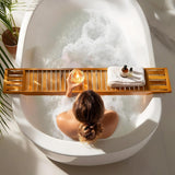 VaeFae Teak Bathtub Tray, Wooden Bath Caddy for Bathtub, Bath Tub Wood Table for Tub - Homesidy.com