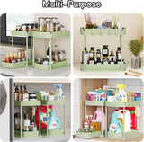 Ukeetap Multi - Purpose Pull - Out Storage Organizers, Under Sink/Cabinet Organizers and Storage for Bathroom &amp; Kitchen, Black, 12.8 Inches, 2 Packs - Homesidy.com