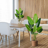Artificial Bird of Paradise Plant 7Ft Fake Tropical Palm Tree with 17Trunks Faux Banana Leaf Trees in Pot for Home Indoor Outdoor Office Modern Decor Housewarming - Homesidy.com