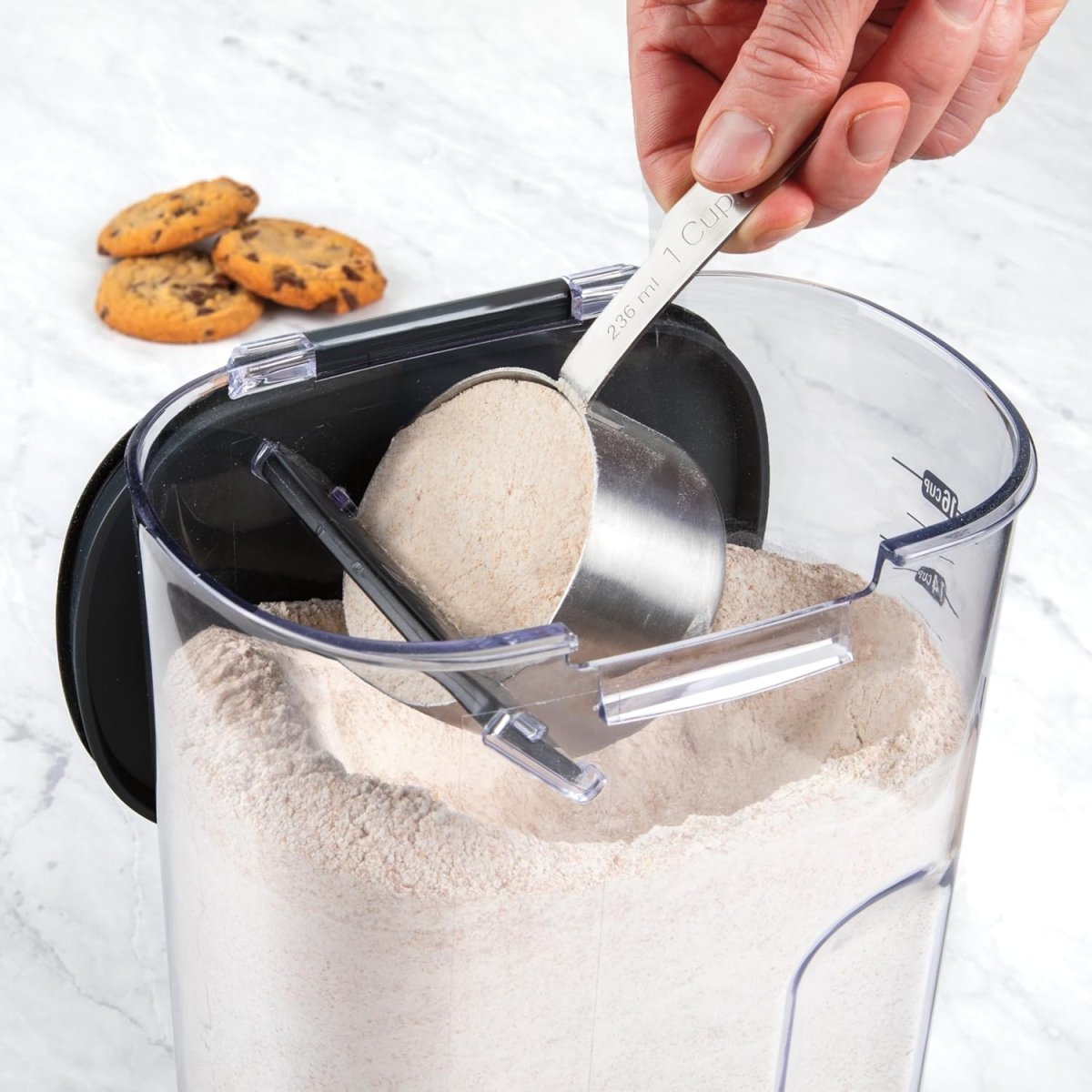 ProKeeper 9 - Piece Airtight Food Storage Container Set – Clear Plastic Flour and Sugar Canister Set with Magnetic Accessories for Kitchen Organization (Grey, 9 - Piece) - Homesidy.com