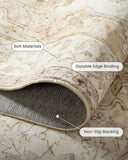 AMADA HOMEFURNISHING 8x10 Washable Area Rug, Low - Profile Large Area Rug with Non - Slip Backing &amp; Durable Edge Binding, Vintage Large Rugs for Living Room, Bedroom, Dinning Room - Homesidy.com