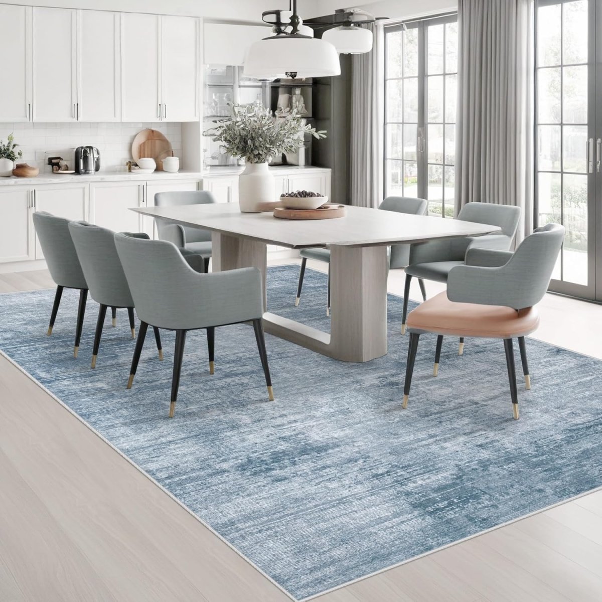Area Rugs 6x9 Living Room: Washable Rug Modern Abstract Large Rug Soft Non Slip Neutral Rugs Stain Resistant Indoor Carpet for Bedroom Kitchen Dining Room Table Nursery Home Office Rugs(Beige,6x9) - Homesidy.com