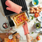 KITCHENAID Ribbed Soft Silicone Oven Mitt 2 - Pack Set, 7.5&34;x13&34;, Milkshake - Homesidy.com
