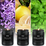 Scented Candle Set, Men Candle Set, Scented Candles for Home, Gifts for Men, 4 Pack Manly Candles Gifts for Mens Scents of Smoke Vanilla/Leather/Oak/Lavender Wood - Homesidy.com