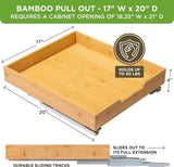 HOLDN’ STORAGE Bamboo Wooden Pull out Cabinet Organizer. 17&34; W x 21&34; D - Requires At Least a 18.25&34; W x 21&34; D.Cabinet Opening. W/Lifetime Limited Warranty. Bamboo Tray and Heavy gauge metal rails. - Homesidy.com