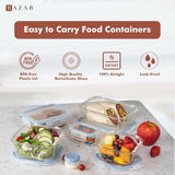 Razab 35 Pc Set Glass Food Storage Containers with Lids - Meal Prep Airtight Bento Boxes BPA - Free 100% Leak Proof (15 lids,15 glass &amp; 5 Plastic Sauce/Dip Containers) - Homesidy.com