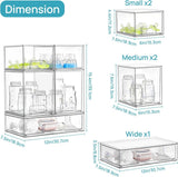 Vtopmart Stackable Storage Drawers Set of 5, Clear Plastic Organizer Bins for Baby Bottle, Beauty Supplies Storage, Ideal for Kichen Countertop, Vanity, Bathroom, Cabinet, Pantry Organization - Homesidy.com