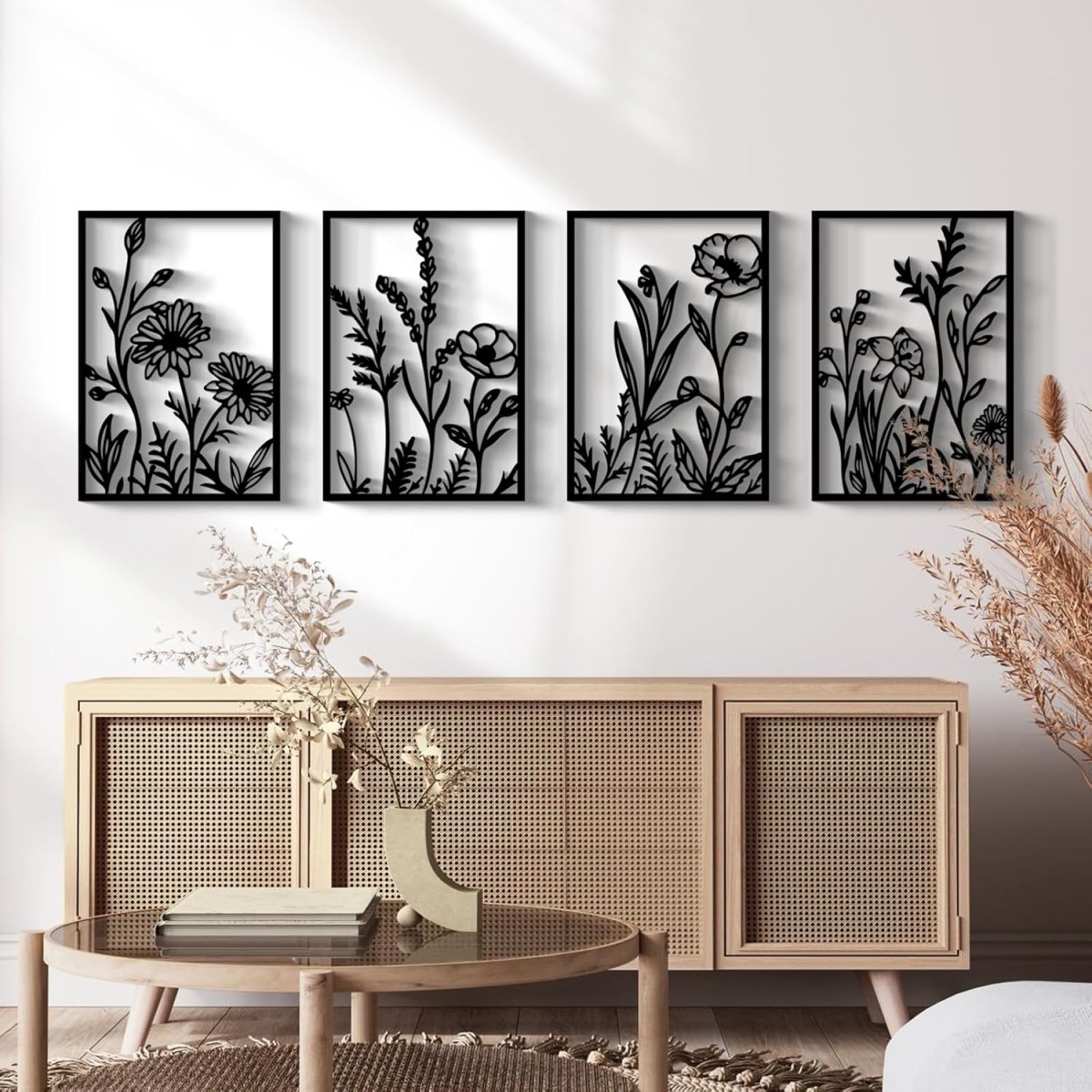 Glamativity 4 Pack Gold Wall Art Decor, Minimalist Single Line Real Metal Wall Art, Womans Body Shape Abstract Wall Art (Gold Classic Style, 17 x 11.8) - Homesidy.com