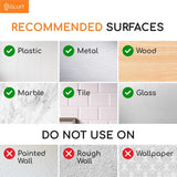 GLUIT Adhesive Wall Hooks for Hanging Heavy Duty 22 lbs Hooks for Walls No Damage, Towel Sticky Clear Hook, Waterproof, Home, Bathroom, Kitchen, Office, and Outdoor 12 Pack - Homesidy.com