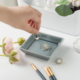 Mecaikru Ceramic Trinket Dish, Ring Tray, Decorative Jewelry Dish for Earrings Necklaces Watch Keys, for Women, White Green - Homesidy.com