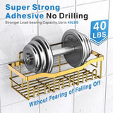 EUDELE Adhesive Shower Caddy, 5 Pack Rustproof Stainless Steel Bath Organizers With Large Capacity, No Drilling Shelves for Bathroom Storage &amp; Home Decor - Homesidy.com