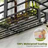 Shower Caddy, Adhesive Shower Organizer with Soap Dish and 4 Hooks, Rustproof Stainless Steel Shower Shelves, Wall Mounted No Drilling Storage Shelf Basket Accessories for Bathroom &amp; Kitchen - Homesidy.com