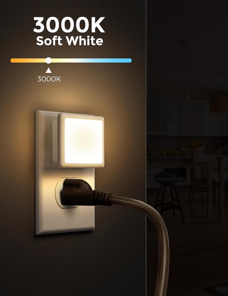 L LOHAS LED Night Lights Plug into Wall 2 - Pack, 0.3W Plug in Night Light, Dusk to Dawn, 3000K Soft White, Bright Nightlight Auto - On/Off, for Adults Kids Room Bedroom Bathroom Hallway Kitchen, Non - Dim - Homesidy.com