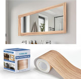 TIANLDD 27 FT Wood Grain Wallpaper Border, Removable Waterproof Mirror Border Peel and Stick,Bathroom Mirror Frame Border.(Black) - Homesidy.com
