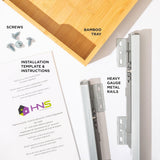 HOLDN’ STORAGE Bamboo Wooden Pull out Cabinet Organizer. 17&34; W x 21&34; D - Requires At Least a 18.25&34; W x 21&34; D.Cabinet Opening. W/Lifetime Limited Warranty. Bamboo Tray and Heavy gauge metal rails. - Homesidy.com