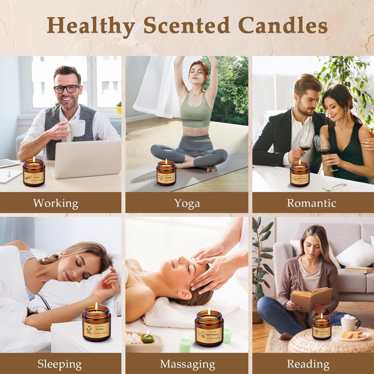6 Pack Candles for Home Scented, Aromatherapy Jar Candles Gift Set for Women, Long Lasting Burn Soy Wax Candle, Scented Candle Gift Set for Birthday Easter Mothers Day - Homesidy.com