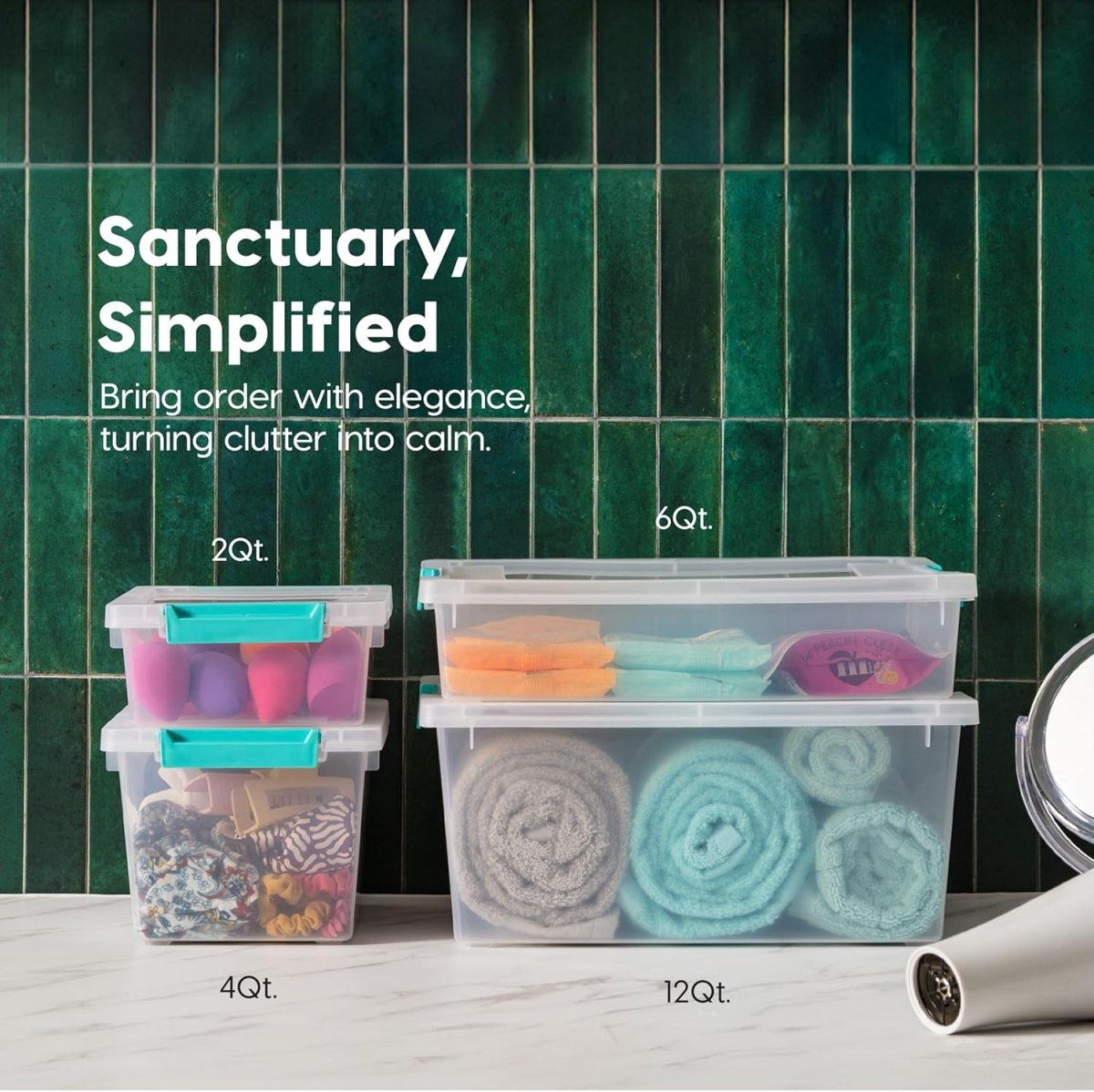 IRIS USA 6 Qt. Plastic Storage Bins Containers with Lids, 4 Pack, Small Sensory Bin, Craft Storage, Craft Organizers &amp; Storage, Organizing Container for Home, Office &amp; Art Supplies, Stackable, Clear - Homesidy.com