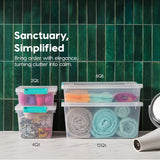 IRIS USA 6 Qt. Plastic Storage Bins Containers with Lids, 4 Pack, Small Sensory Bin, Craft Storage, Craft Organizers &amp; Storage, Organizing Container for Home, Office &amp; Art Supplies, Stackable, Clear - Homesidy.com