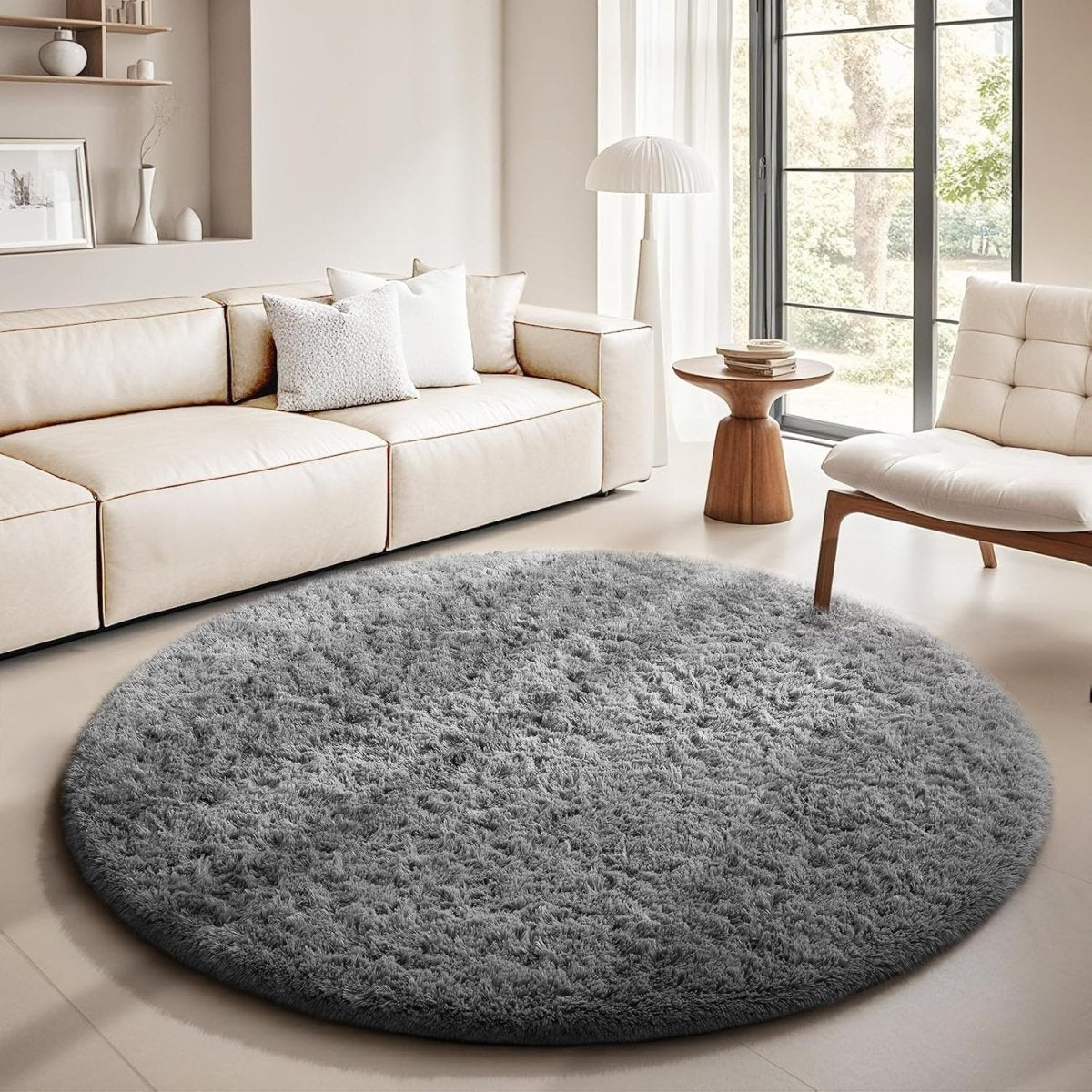 Ophanie Area Rugs for Living Room Bedroom, Upgrade Non - Slip Fluffy Soft Grey Shag Carpet, Indoor Floor Gray 4x6 Fuzzy Shaggy Living Room Plush Rug for Kids Home Dorm Decor Aesthetic - Homesidy.com
