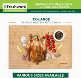 Bamboo Cutting Boards for Kitchen [Set of 3] Wood Cutting Board for Chopping Meat, Vegetables, Fruits, Cheese, Knife Friendly Serving Tray with Handles - Homesidy.com
