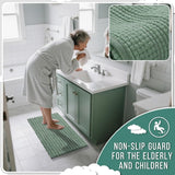 Yimobra Bathroom Rugs Non Slip Washable - Ultra Soft Absorbent Chenille Bath Mat, Quick Dry Shaggy Floor Carpet for Tub Shower, Gray Home Decor Accessories, 24x17 Inch - Homesidy.com