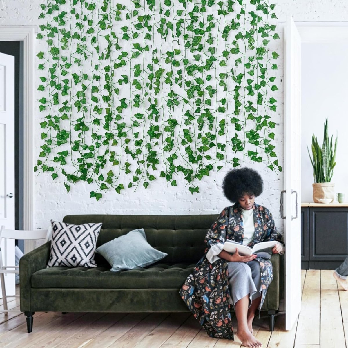 Freyalife Fake Vines for Room Decor(12 Pack 84 Feet) Aesthetic Artificial Plant Ivy Leaves Hanging Greenery Garlands for Home Bedroom Wall Wedding Christmas Party Office Patio Outdoor Garden Décor - Homesidy.com