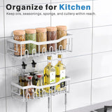 EUDELE 5 - Pack Rustproof Stainless Steel Shower Caddy Set– No Drill Adhesive Bathroom Organizer, Space - Saving Shower Shelves for Apartment Essentials, Bathroom/Kitchen Storage Home Decor - L Size - Homesidy.com