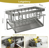 Lotgnimry Sponge Holder for Kitchen, Sink Caddy Organizer Rack for Kitchen Accessories, Soap Dispenser Countertop Organizer Essentials for Home (Black) - Homesidy.com