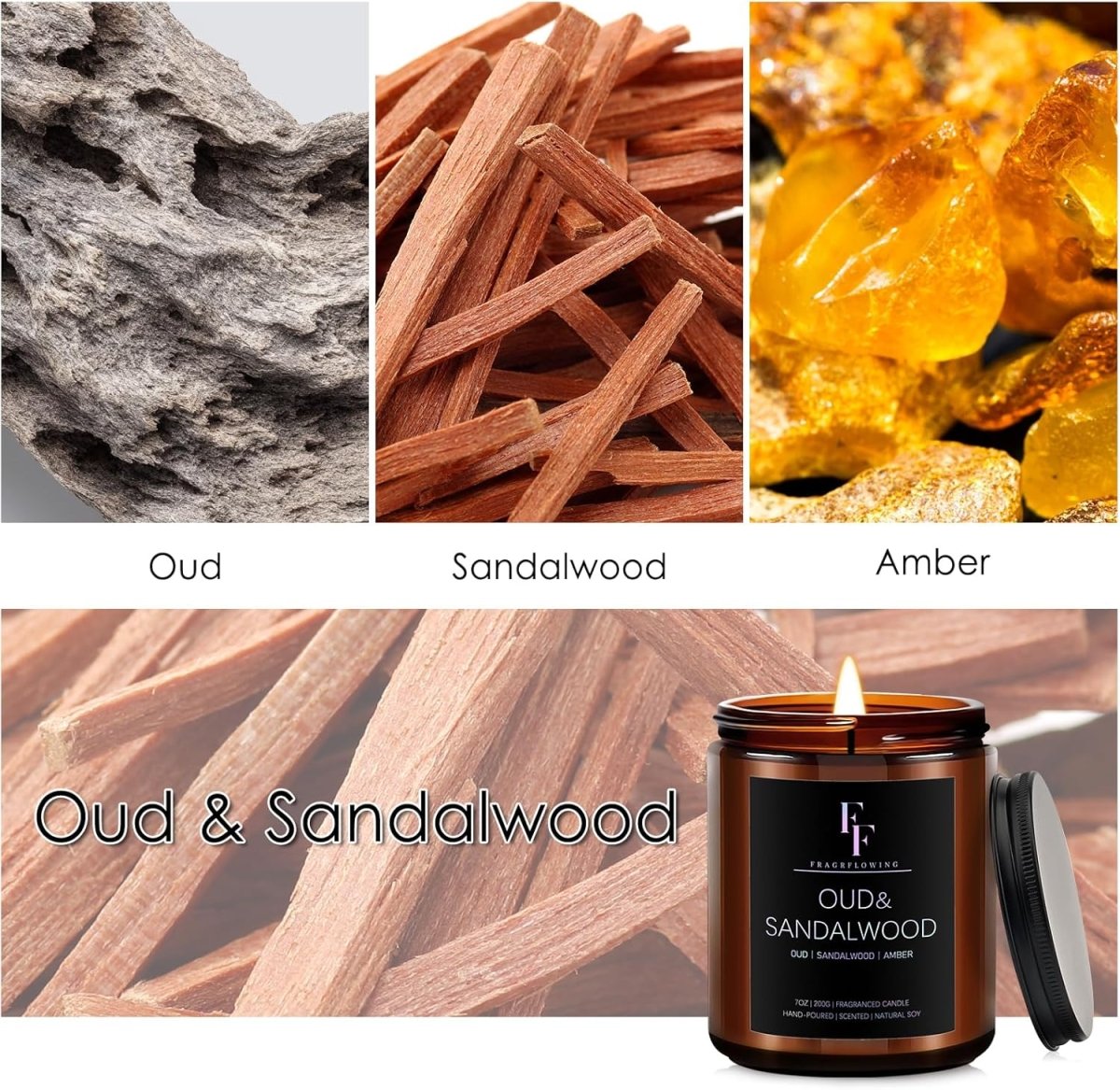 Eucalyptus &amp; Sage Scented Candles,Candles for Home Scented Aromatherapy Candles,Soy Wax Candle Gift for Women Men Amber Jar Candle, 7oz - Homesidy.com