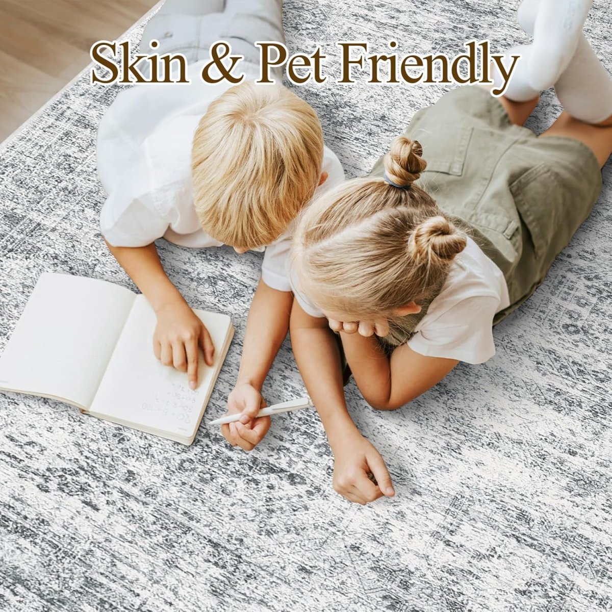 Soalmost Washable Area Rug 8x10, Large Soft Rugs for Living Room Vintage Beige Carpet 8x10 Area Rugs for Bedroom Dining Room Non - Slip Stain Resistant Under Table Rug - Homesidy.com