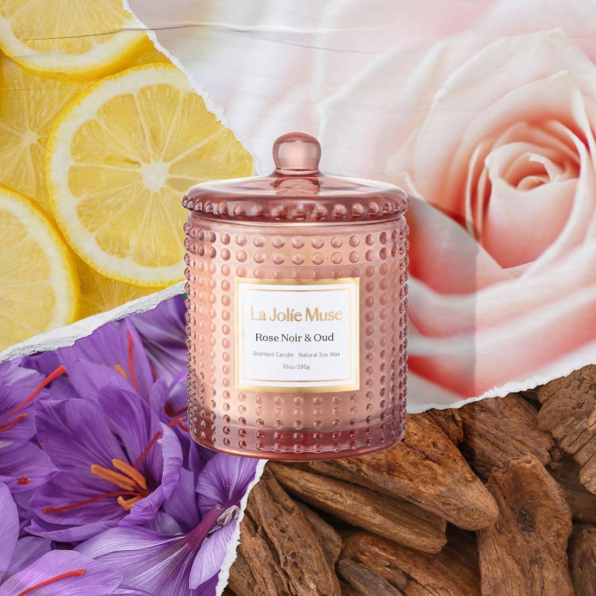 LA JOLIE MUSE Christmas Candle | Ruby Berry Bliss | Mandarin Cranberry &amp; Plum | 10 oz Festive Candle | 55 Hours Clean Burn | Gift for Women &amp; Family - Homesidy.com