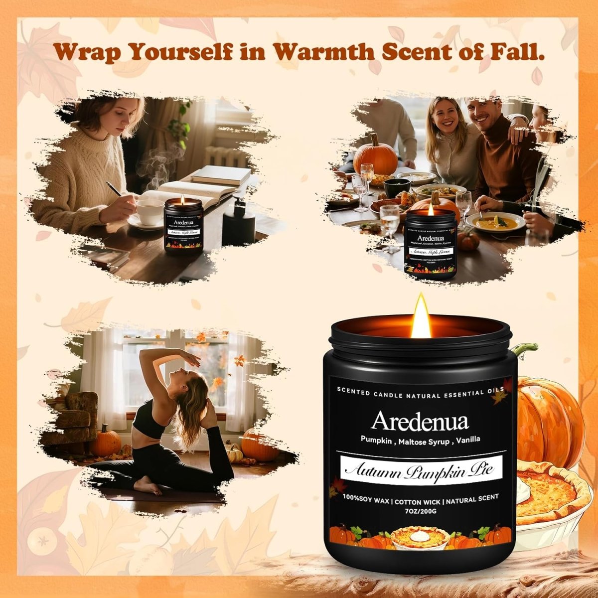 Christmas Candles - Christmas Spice Candle | 7 oz Soy Candles with Warm Cinnamon, Clove &amp; Nutmeg Aroma | Holiday Scented Candle, Cozy Winter Candle Gift for Men &amp; Women - Homesidy.com