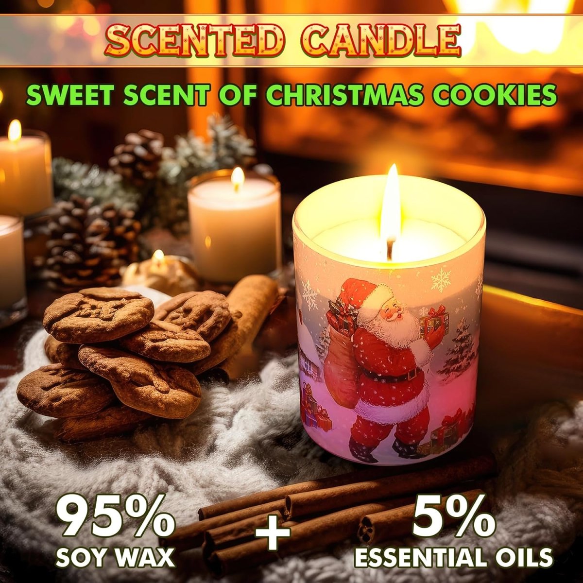 Electricwise Christmas Scented Candle Gift Set for Women, LED Xmas Candles Can Change Into 7 Colors, Winter Candle with 7.6oz Soy Wax Fir Holiday Candles for Christmas Women Gift(Snowman) - Homesidy.com