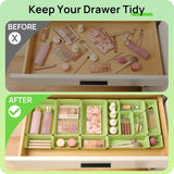 Vtopmart 25 PCS Clear Plastic Drawer Organizers Set, 4 - Size Versatile Bathroom and Vanity Drawer Organizer Trays, Storage Bins for Makeup, Bedroom, Kitchen Gadgets Utensils and Office - Homesidy.com
