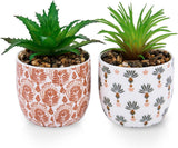 Karlliu Artificial Plants Cute Colourful Succulents in Ceramic Planter Fake Plant Flowers Potted for Home Living Room Office Desk Decor Bathroom Bedroom Indoor Decoration - Homesidy.com