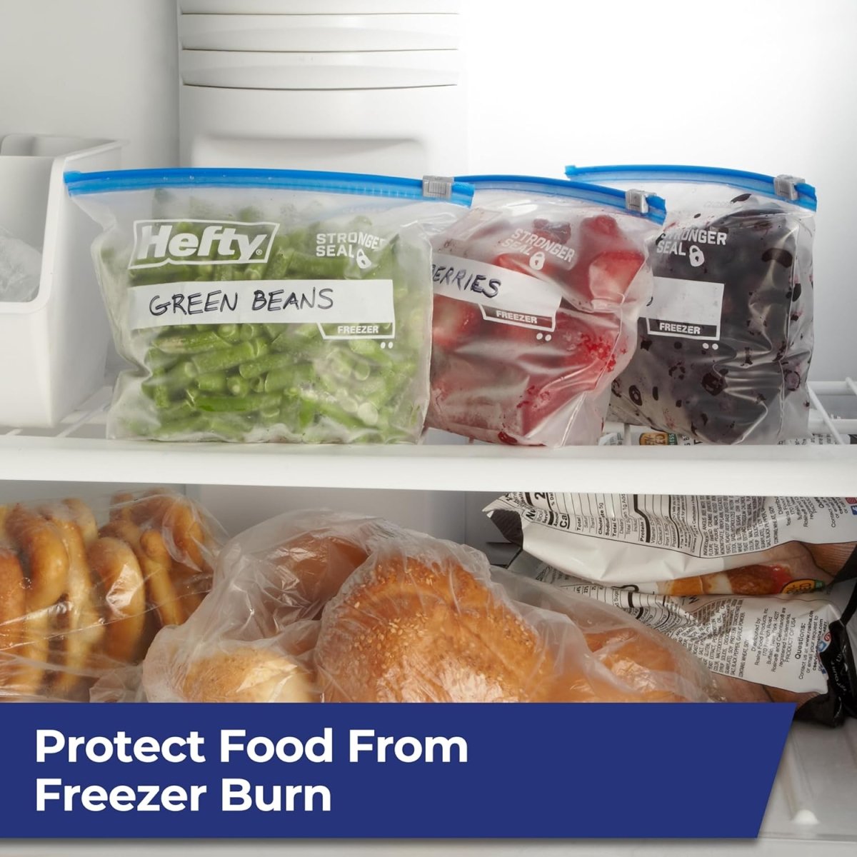 Hefty Slider Freezer Kitchen Storage Bags, Gallon Size, 56 Count - Homesidy.com
