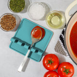 Zulay Kitchen Spoon Rest for Multiple Utensils High Heat - Resistant Silicone Drip Pad, BPA - Free Spoon Holder for Stove Top, Kitchen Gadget Holder for Ladles, Tongs, Cooking Spatula - Makes Great Gift - Homesidy.com