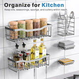 EUDELE Adhesive Shower Caddy, 5 Pack Rustproof Stainless Steel Bath Organizers With Large Capacity, No Drilling Shelves for Bathroom Storage &amp; Home Decor - Homesidy.com