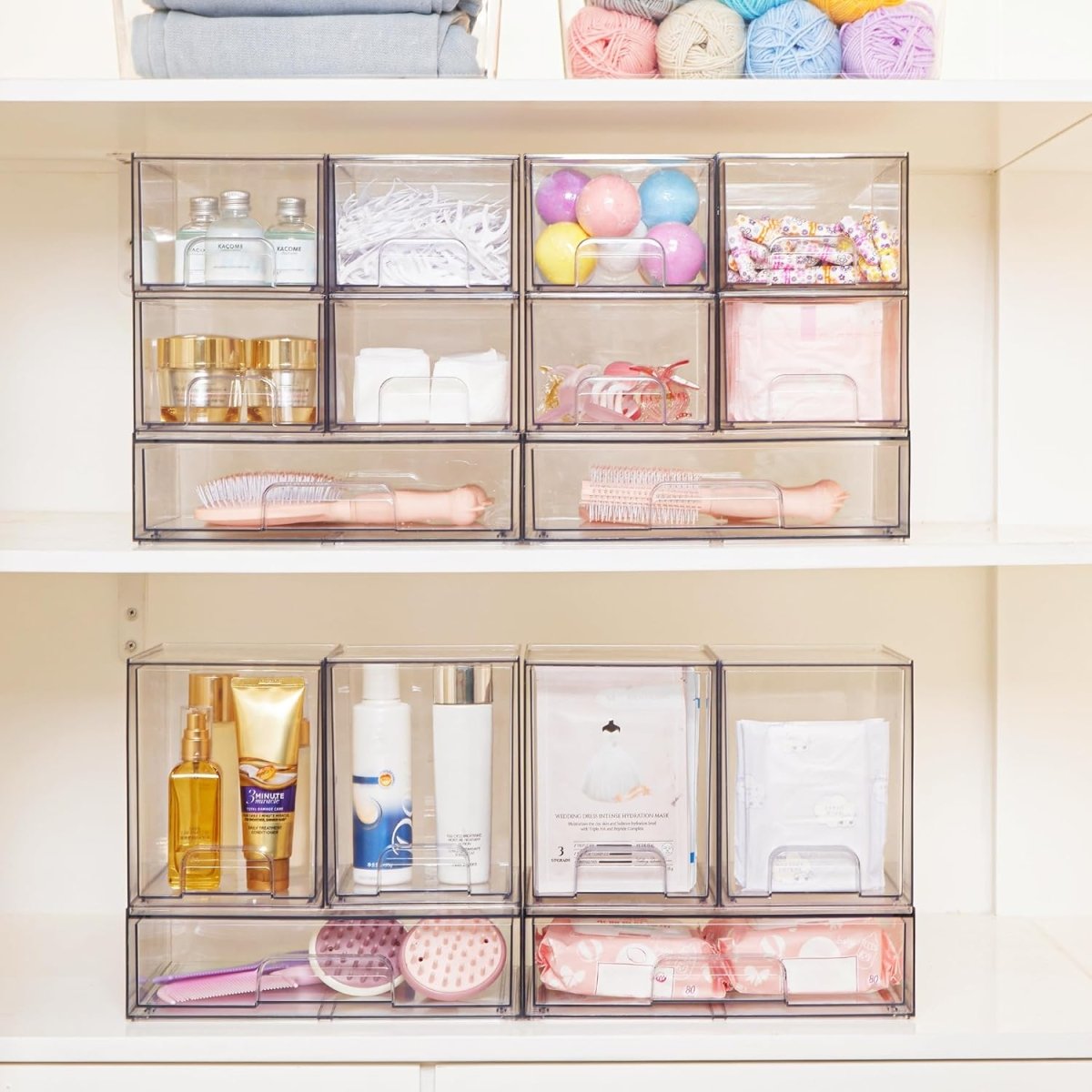 Vtopmart 12.1W Clear Stackable Storage Drawers,2 Pack Acrylic Plastic Organizers Bins for Makeup Palettes, Cosmetics, and Beauty Supplies,Ideal for Vanity, Bathroom,Cabinet,Desk Organization - Homesidy.com