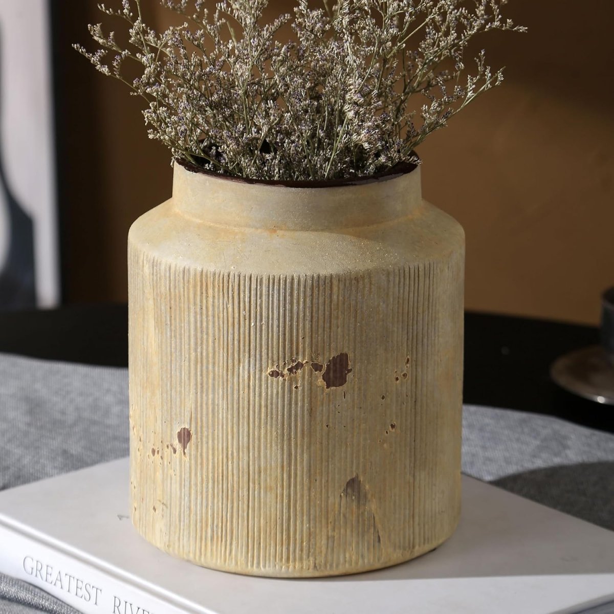 Rustic Vases for Home Decor. Ceramic Vase for Dining Table Decor. Terracotta Decorative Vase 6.1IN. ZSHLXM - Homesidy.com
