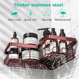 YASONIC Corner Adhesive Shower Caddy, with Soap Holder and 12 Hooks, Rustproof Stainless Steel Bathroom Organizer, No Drilling Wall Mounted Rack, Black, 3 - Pack - Homesidy.com
