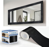 TIANLDD 27 FT Wood Grain Wallpaper Border, Removable Waterproof Mirror Border Peel and Stick,Bathroom Mirror Frame Border.(Black) - Homesidy.com