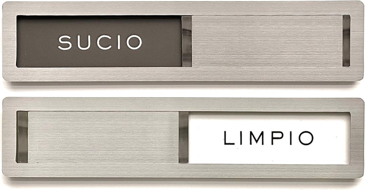 Clean dirty magnet for dishwasher, Kubik Letters Premium Stainless Steel Grade 304, Kitchen Organizers and Storage Decor Accessories, Extra Adhesive Tapes Included. - Homesidy.com